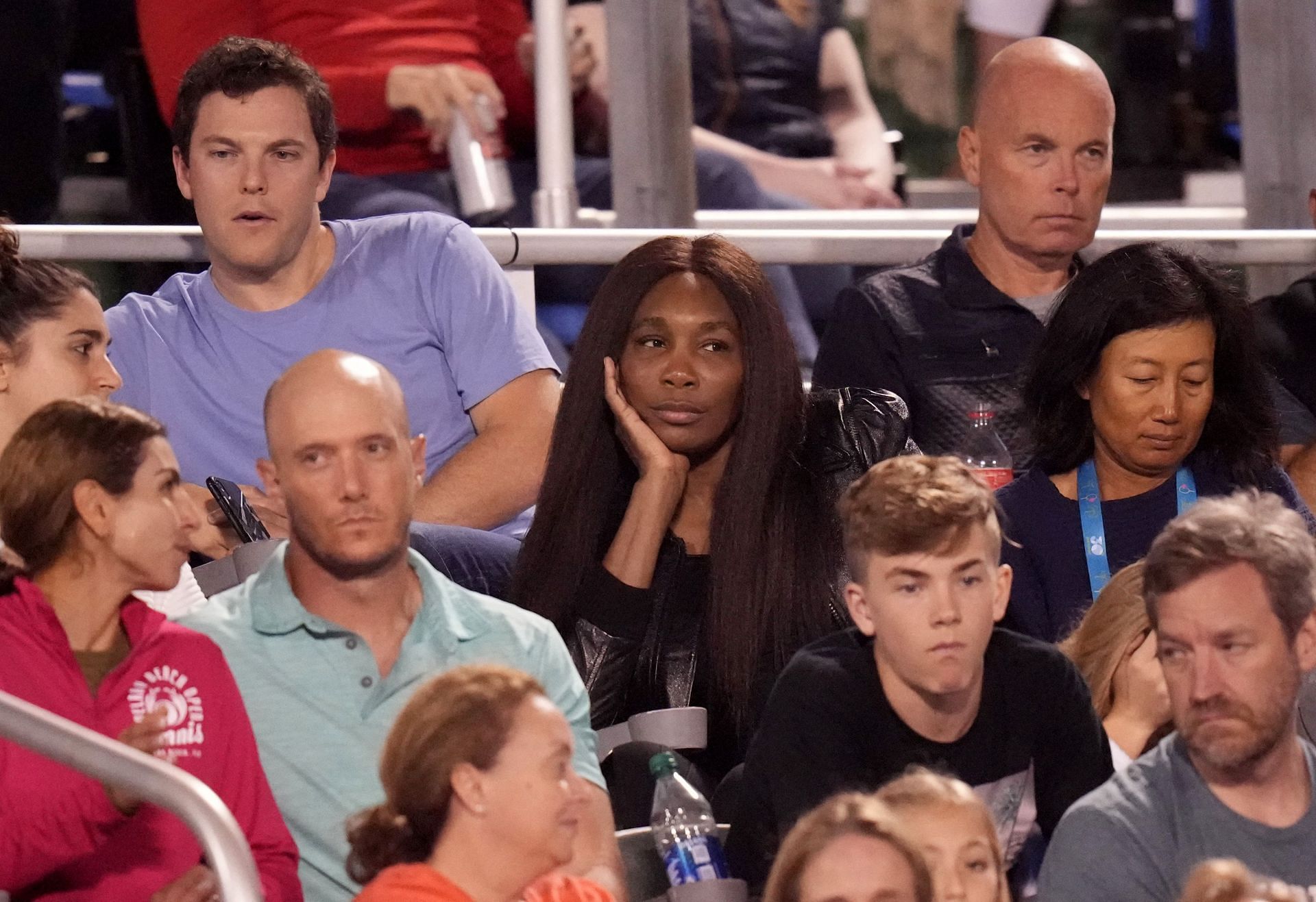 Williams pictured at Reilly Opelka&#039;s match at the 2022 Delray Beach Open