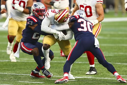 Deebo Samuel during San Francisco 49ers v New England Patriots