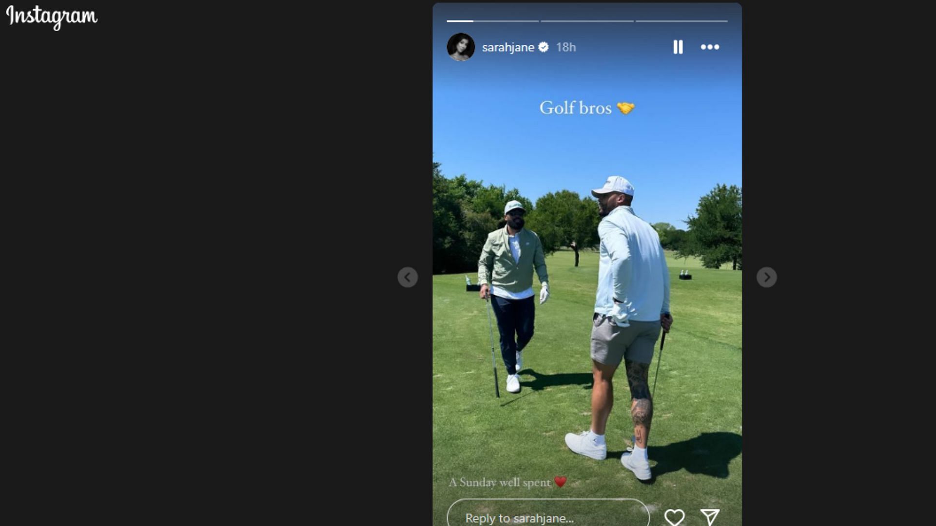 Sarah Jane Ramos shared photos of a golf outing she had with Dak Prescott.