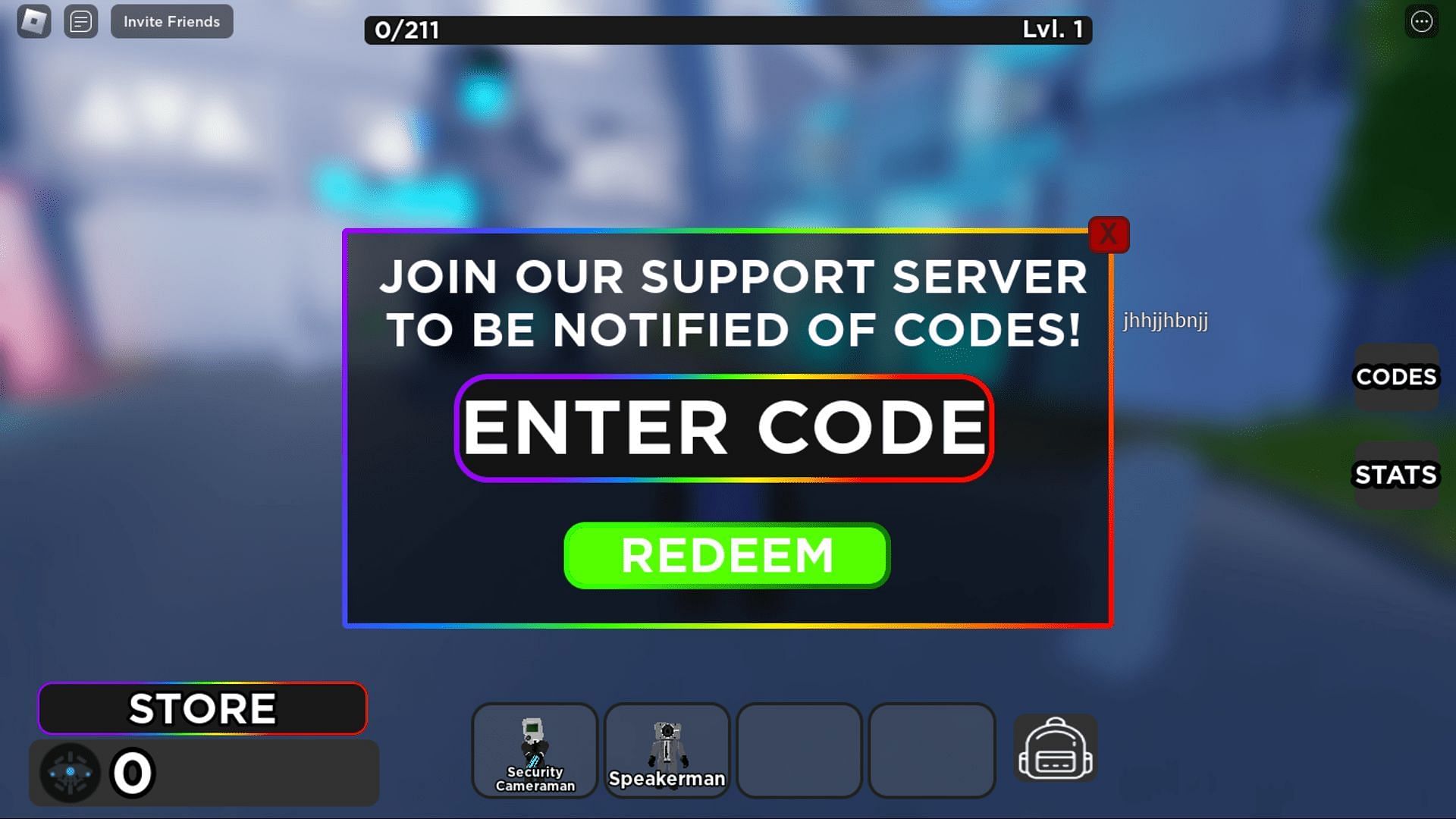 Redeem codes in Bathroom Tower Defense with ease (Image via Roblox)