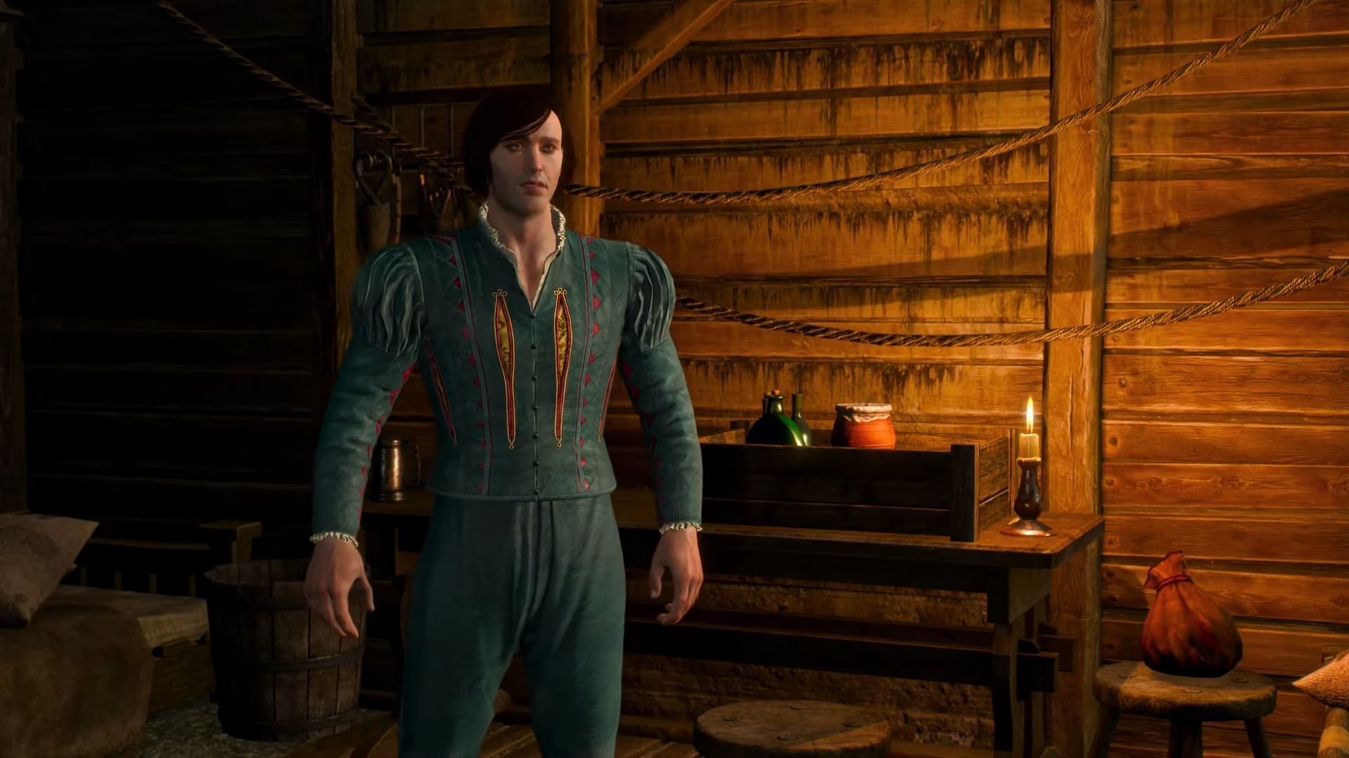 Dandelion&#039;s alternative look makes him seem a bit too simple (Image via CD Projekt Red || YouTube/LunarGaming Guides)