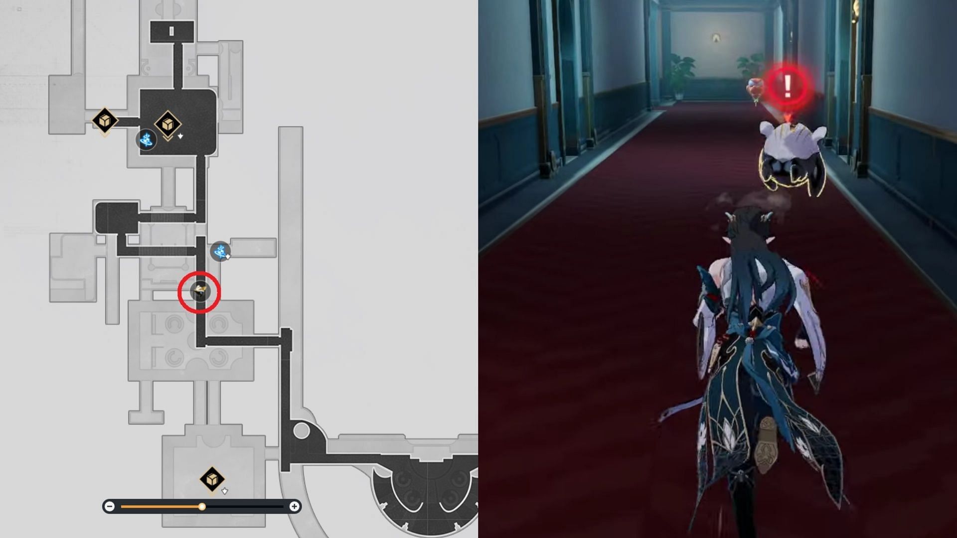 You can find the creature in the hallway (Image via HoYoverse)