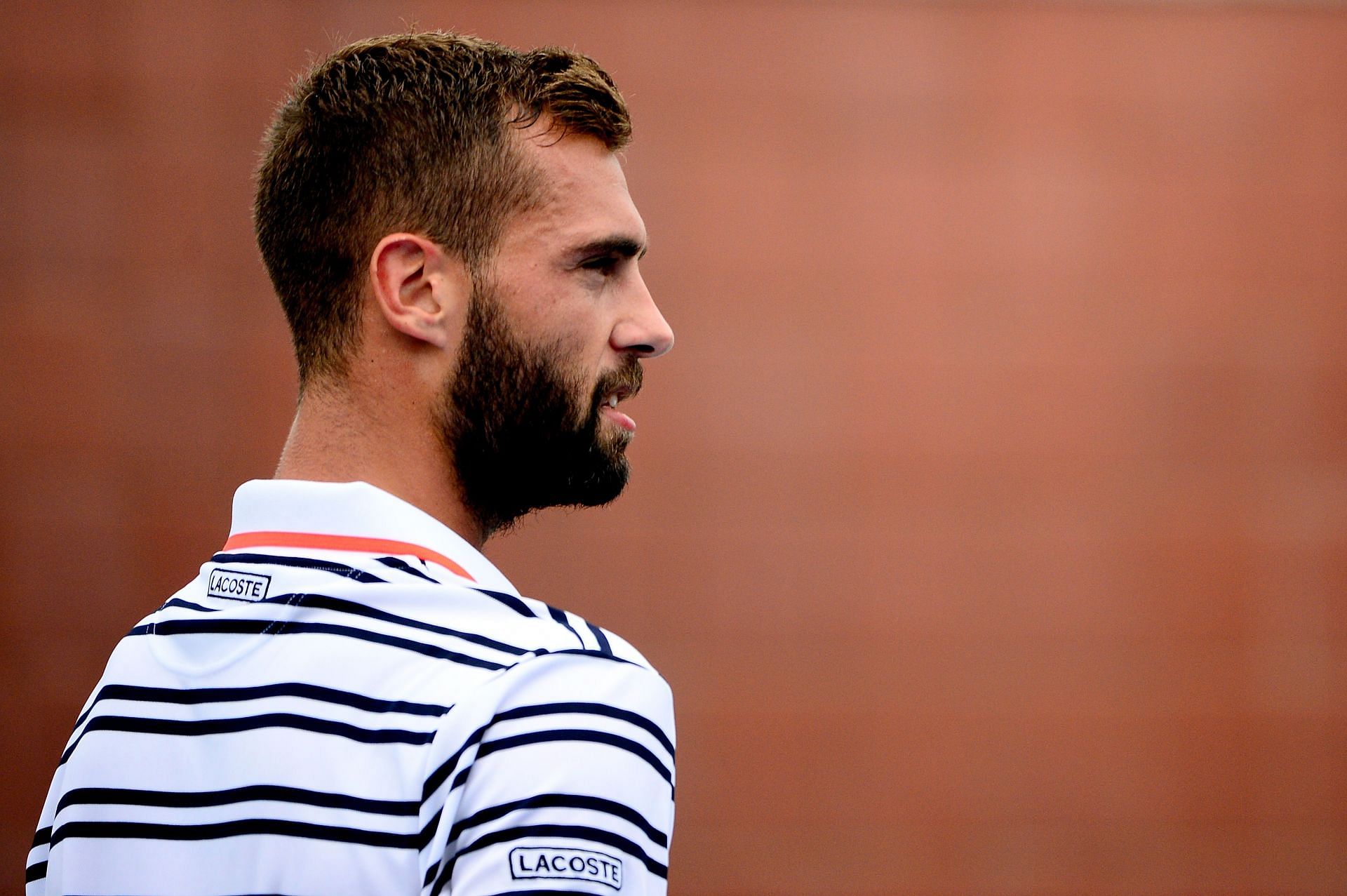 Benoit Paire looks on at the 2015 US Open