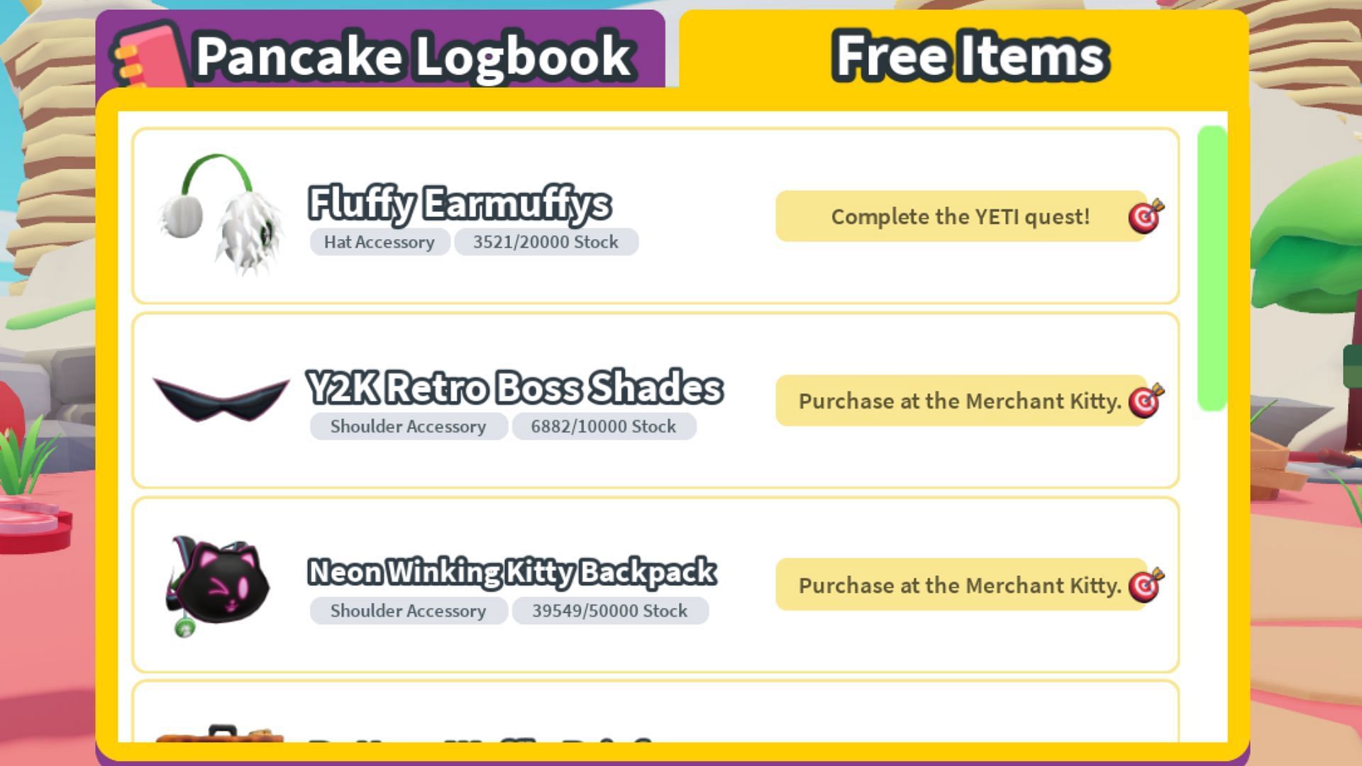 Free items in Pancake Empire Tower Tycoon (Image via Roblox || Sportskeeda)