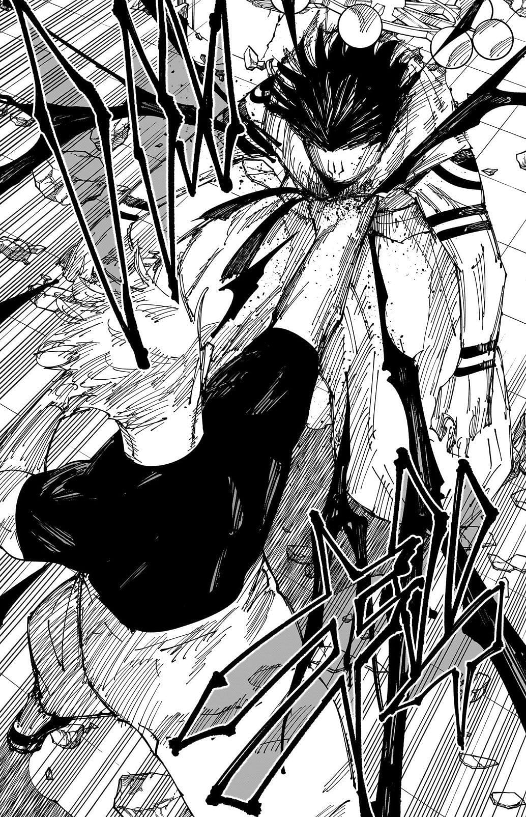 Gojo uses Black Flash on Sukuna (Image via Shueisha)