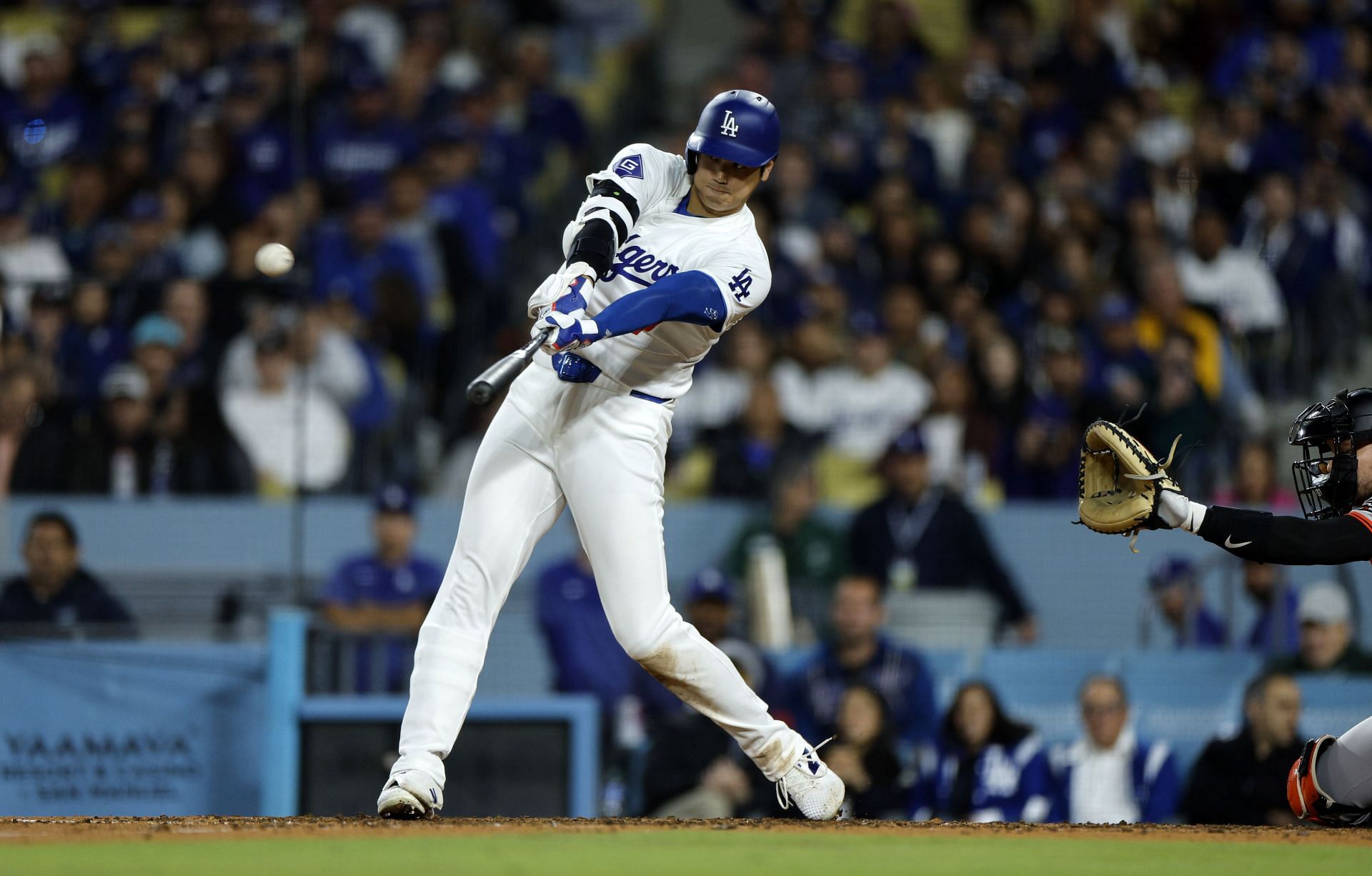 Shohei Ohtani hit his first home run of the 2024 season against the San Francisco Giants on Wednesday.