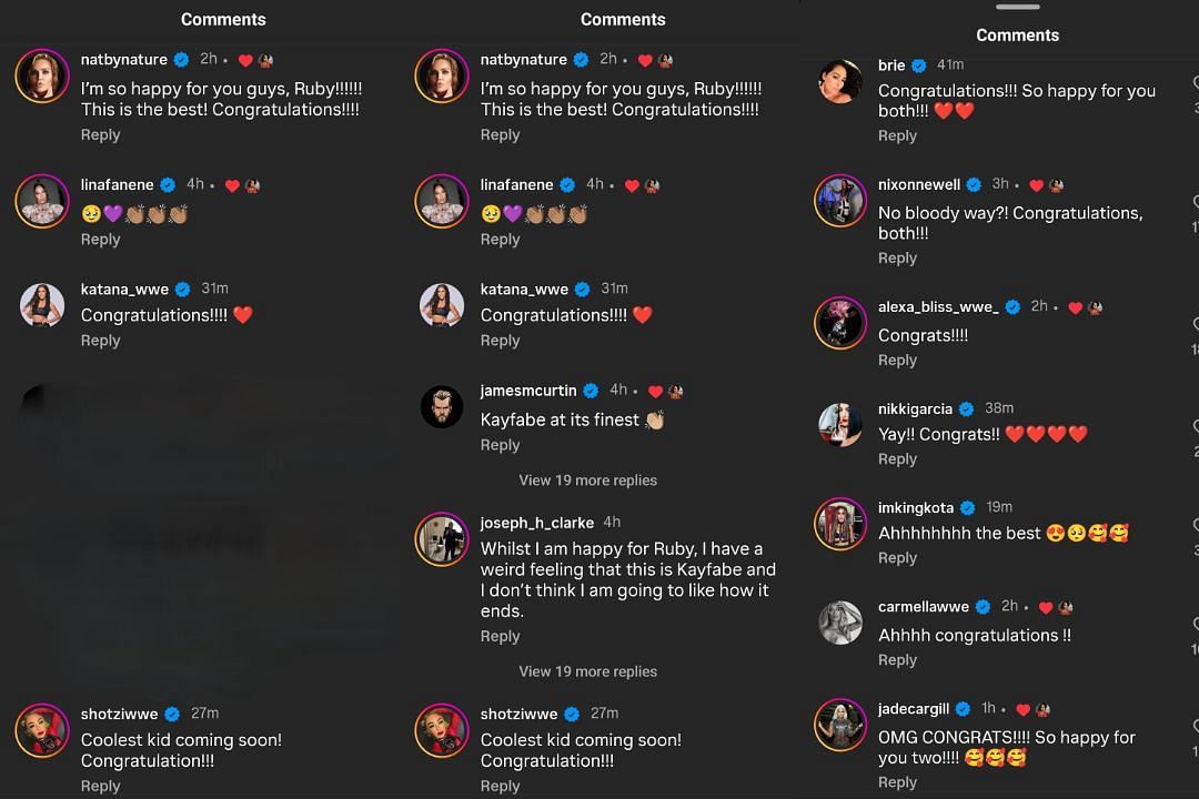 Several WWE Superstars commented on Ruby Soho&#039;s post