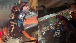 [Watch] "Dil jeet liya"- Sunny bhai wearing jersey number 7 clears traffic in Jaipur for MI's bus; gets lauded by Rohit Sharma and company
