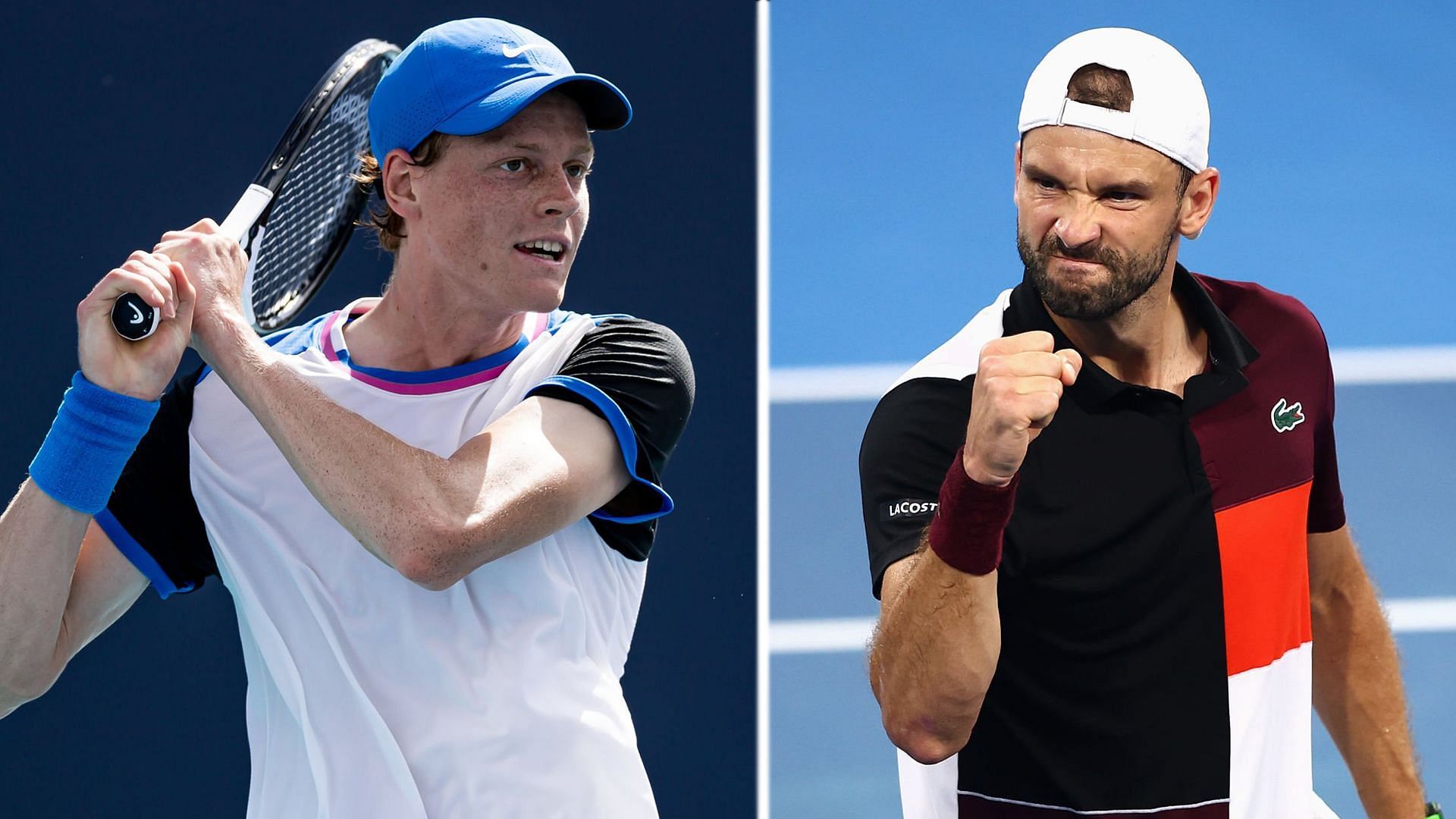 Jannik Sinner and Grigor Dimitrov at the Miami Open