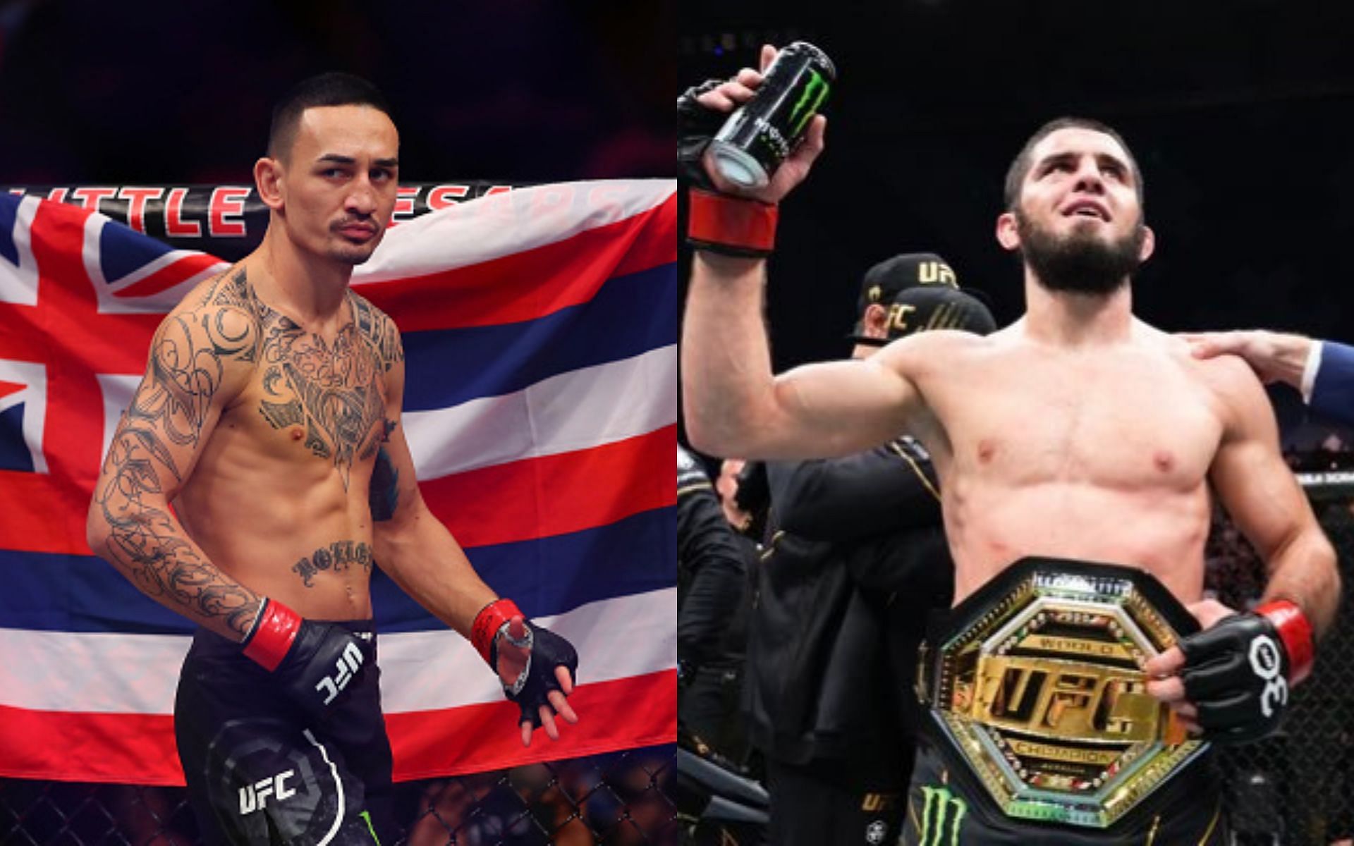 Max Holloway calls out Islam Makhachev [Image credits: Getty Images, @MAKHACHEVMMA/Twitter]