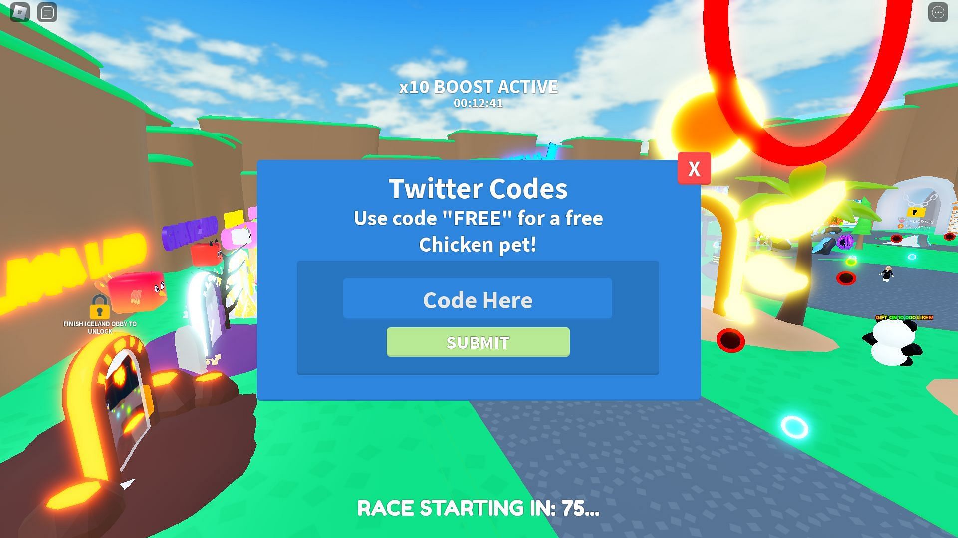Active codes for Speed Run Simulator (Image via Roblox)