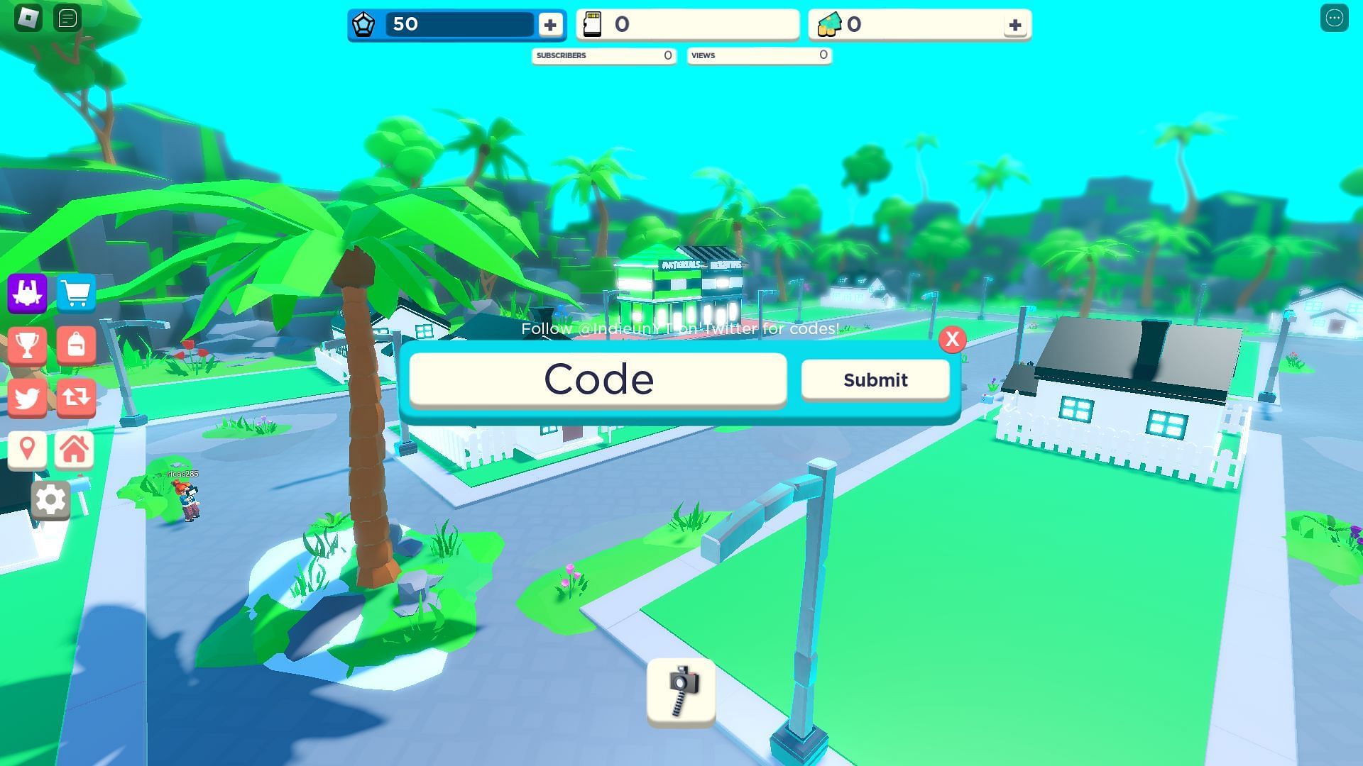 Active codes for YouTube Simulator X (Image via Roblox)