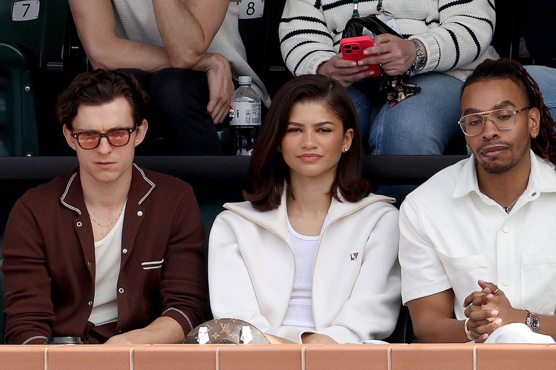 Tom Holland &amp; Zendaya watch Daniil Medvedev play against Carlos Alcaraz at 2024 Indian Wells Masters.