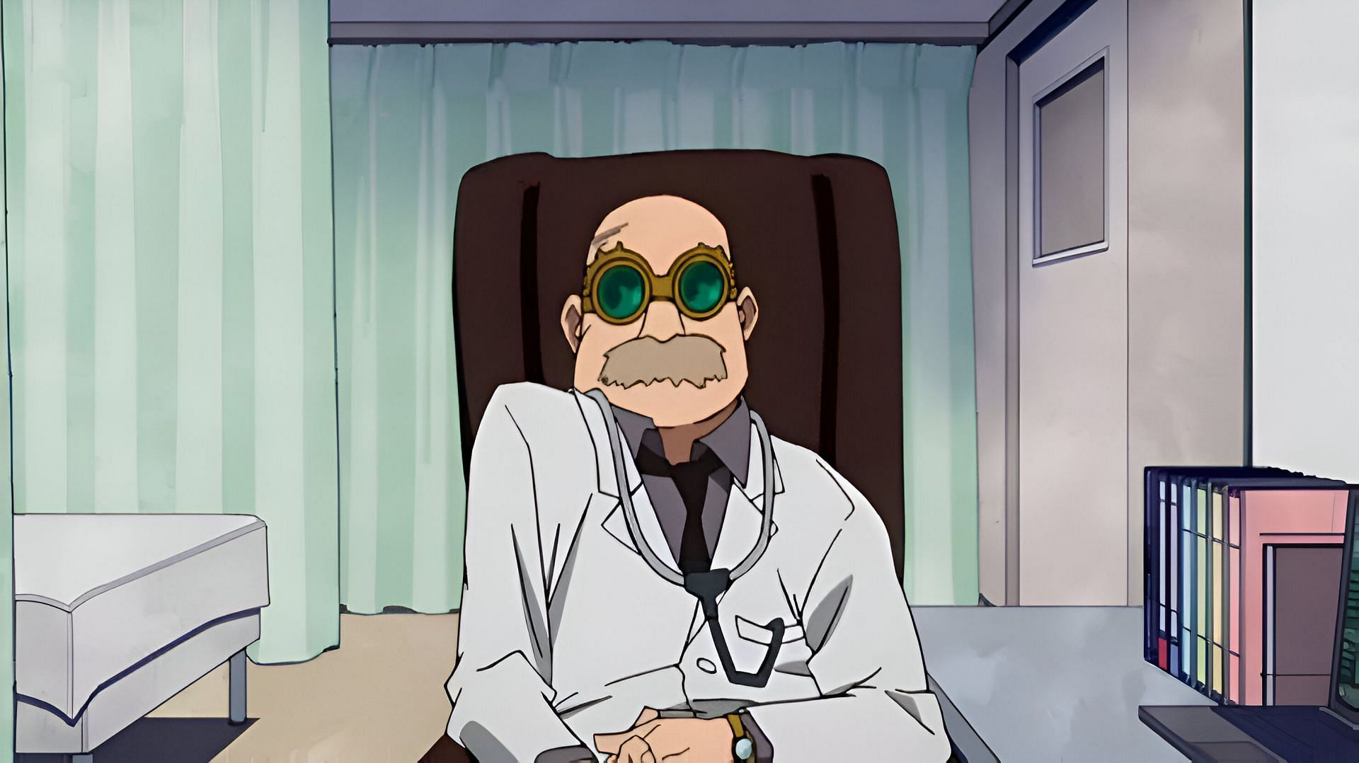 The doctor as seen in episode 1 of the anime (Image via Bones)