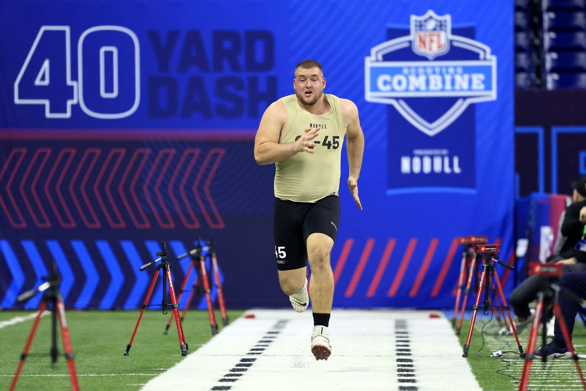 Beaux Limmer at the NFL combine