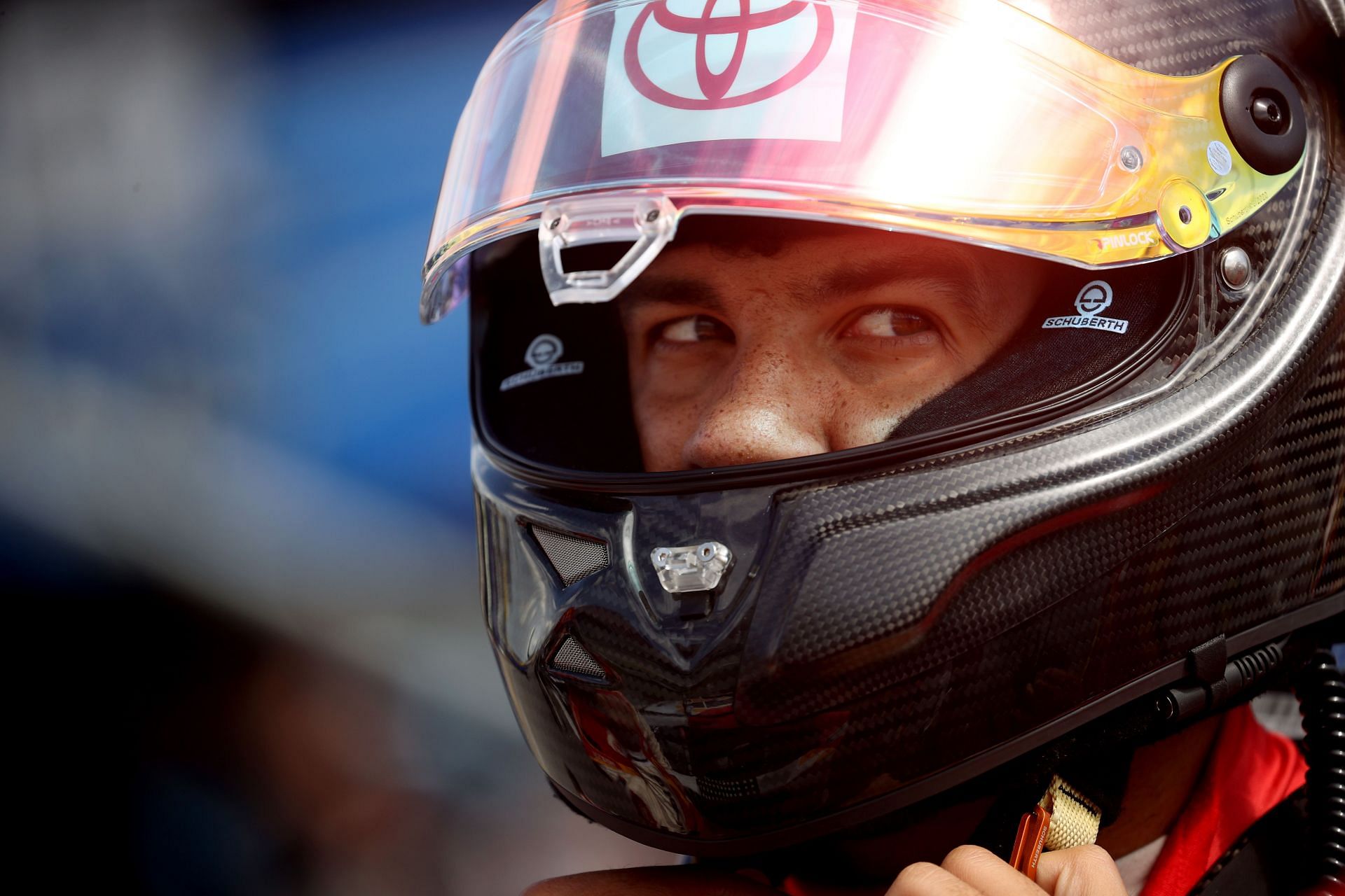 Bubba Wallace, driver of the #23 McDonald&#039;s Toyota, prepares to race prior to the NASCAR Cup Series YellaWood 500 at Talladega Superspeedway on October 04, 2021 in Talladega, Alabama. (Photo by Chris Graythen/Getty Images)