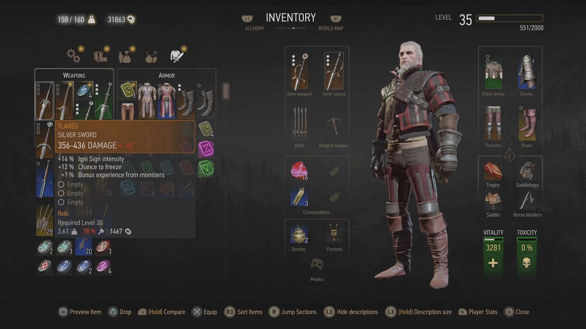Tlareg is one of the strongest weapons in The Witcher 3 (Image via CD Projekt Red || YouTube/JIGSAW2.0)