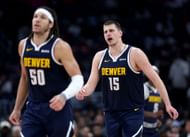 Denver Nuggets center Nikola Jokic and forward Aaron Gordon