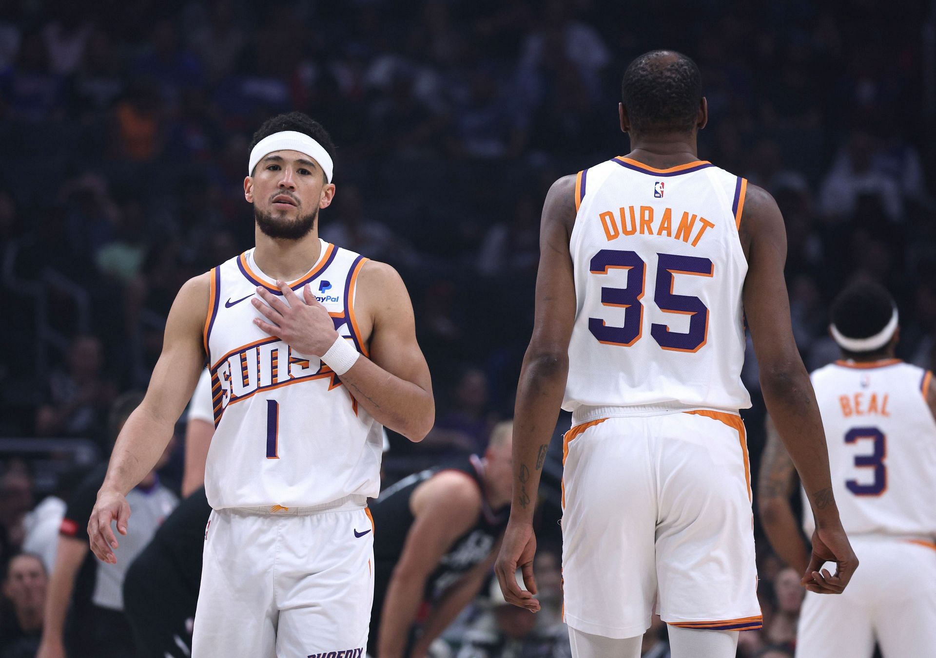 Phoenix Suns guard Devin Booker and forward Kevin Durant