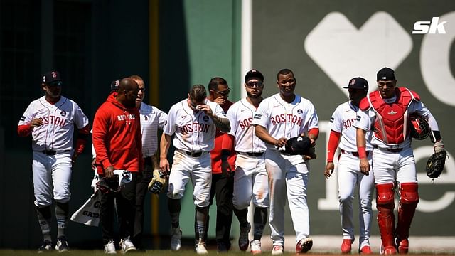 Tyler O'Neill Injury Update: Red Sox OF receives 8 stitches, leaves game  early following horrific collision with teammate Rafael Devers