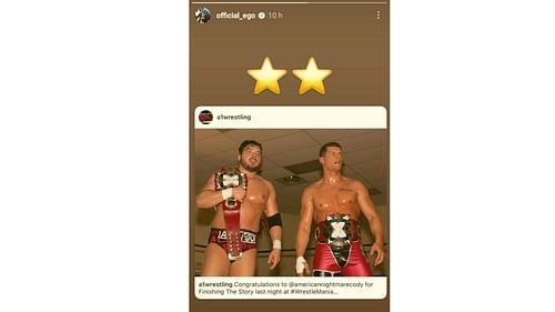 Ethan Page congratulated Cody Rhodes on Instagram