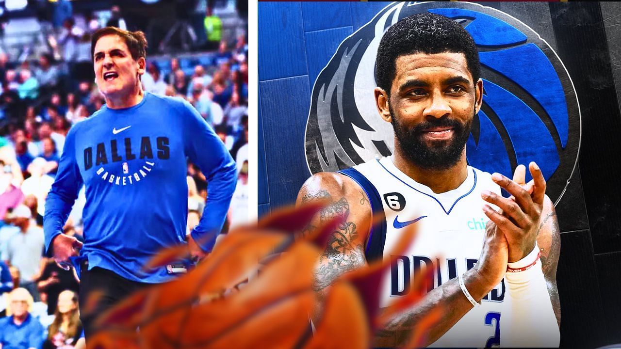 Mark Cuban jokes with Kyrie Irving after Mavs guard claims $1,000,000 incentive.