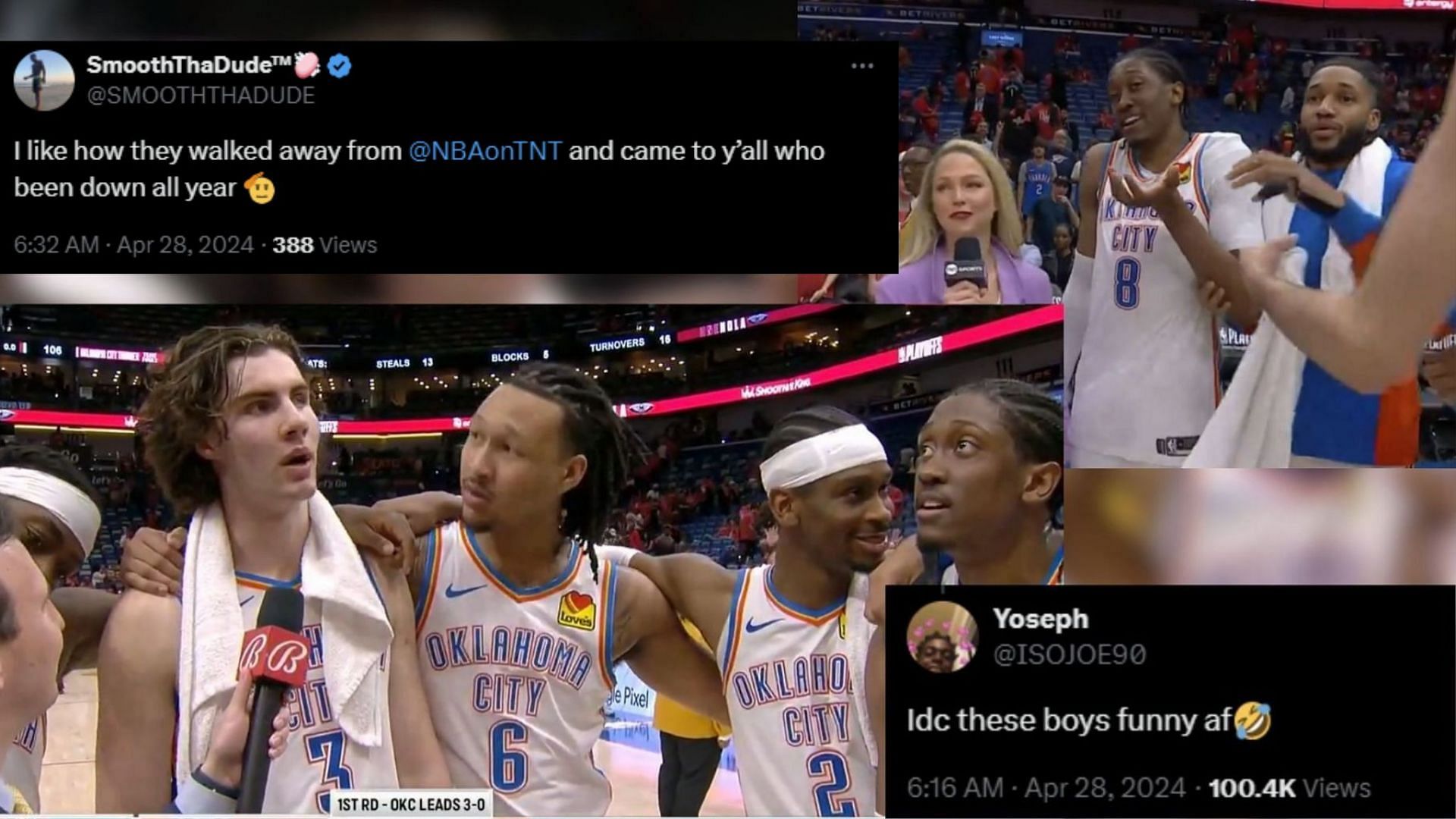 Fans react to OKC Thunder players ditching the TNT broadcast