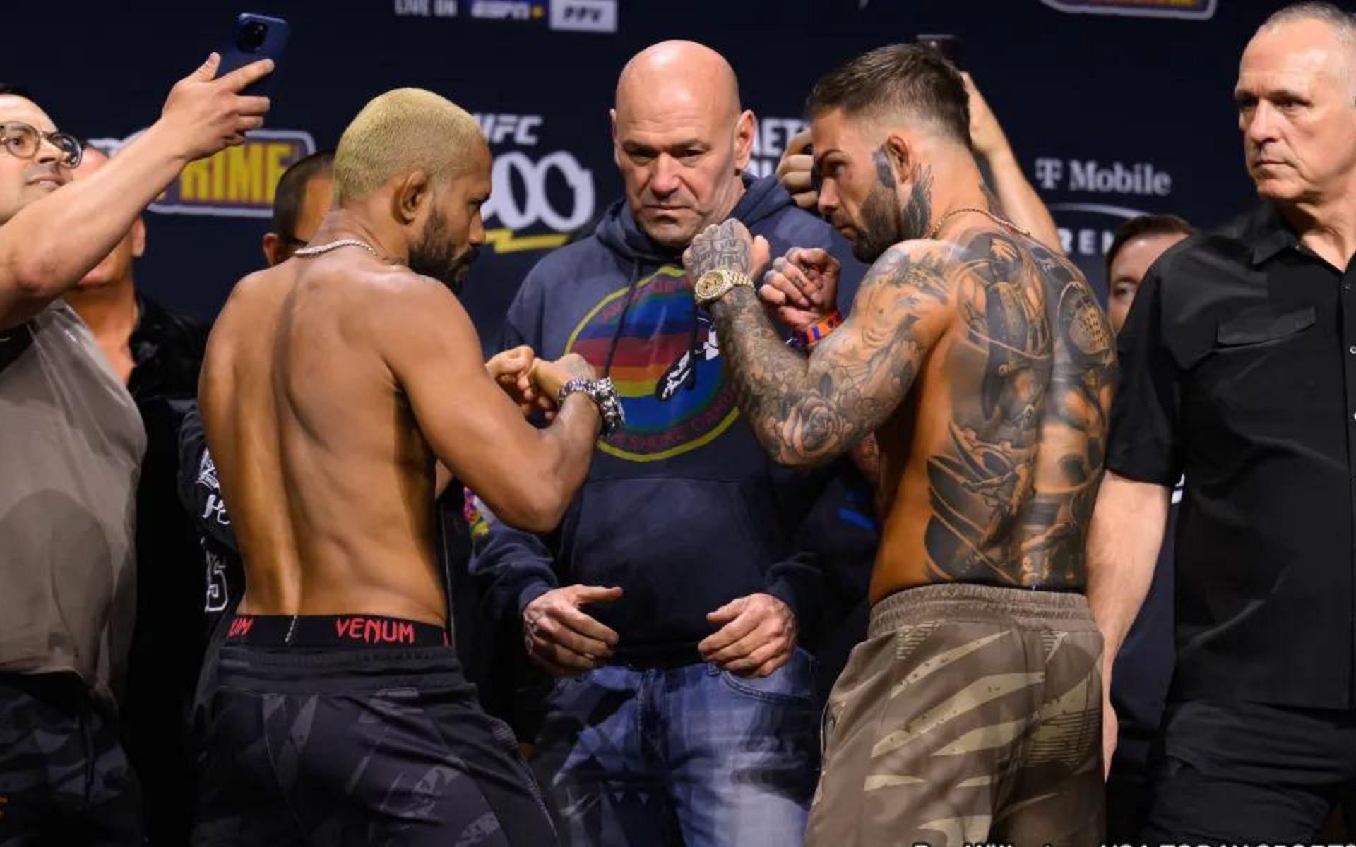 Deiveson Figueiredo (left) began UFC 300 with a win over Cody Garbrandt (left) [Photo Courtesy @mmajunkie on X]