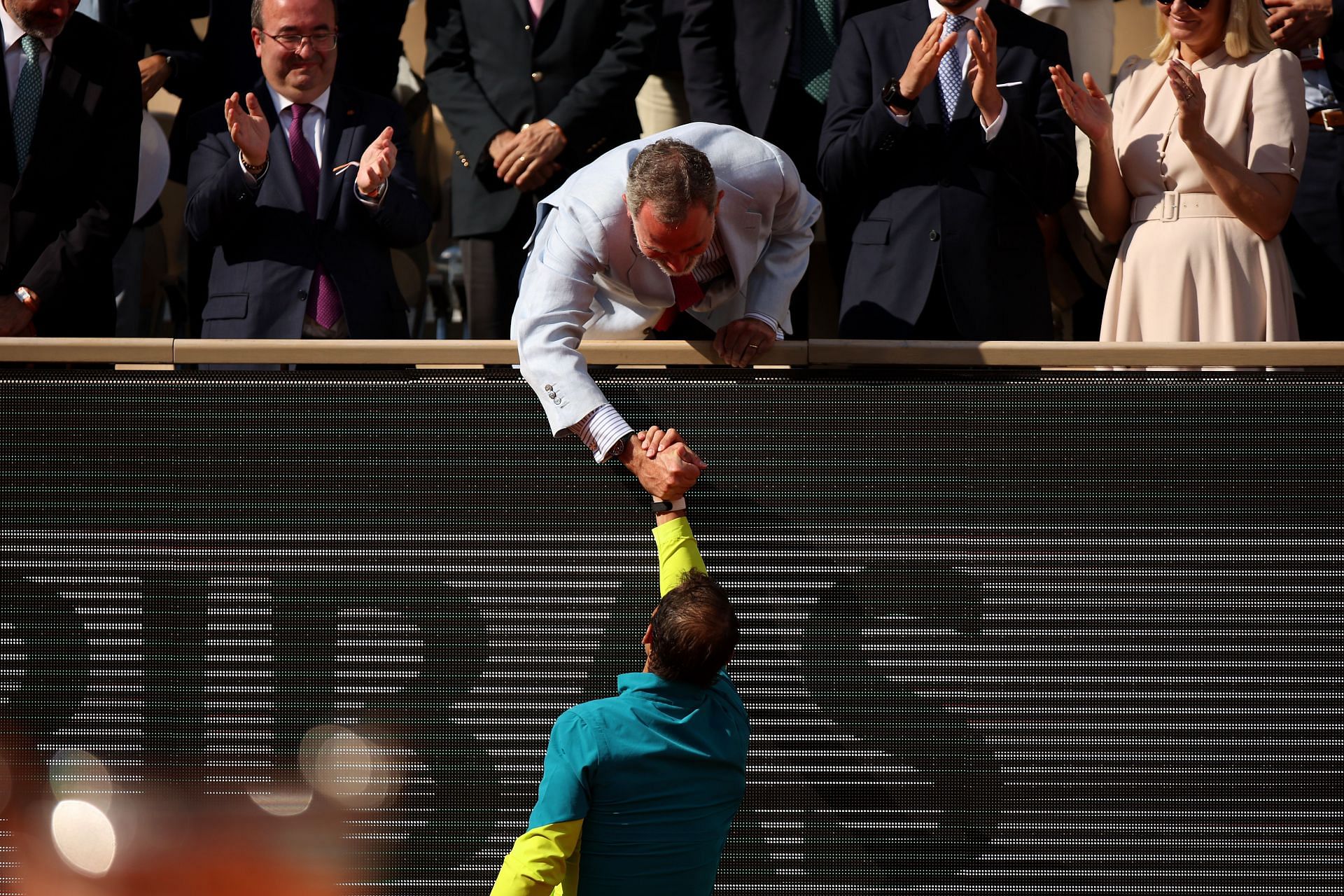 The King congratulates the Spaniard after his 2022 French Open triumph
