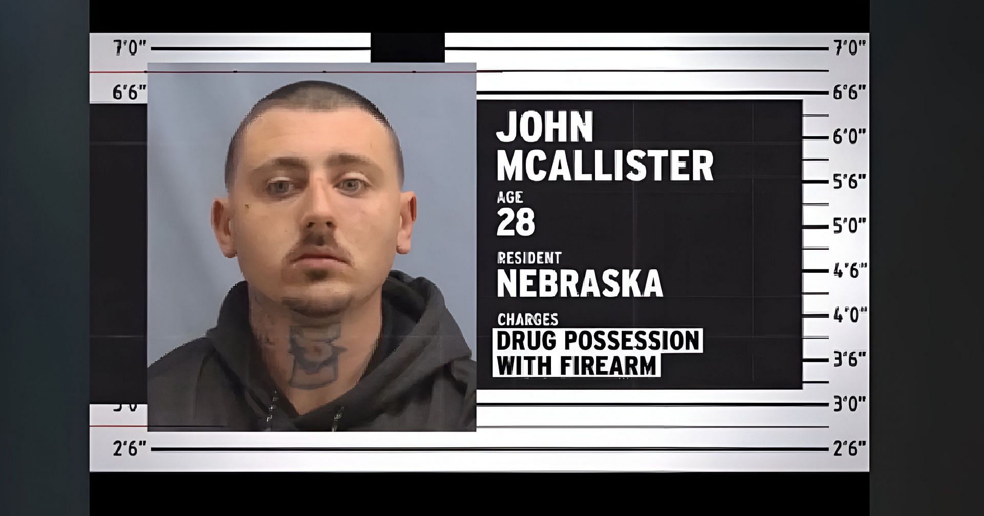 A mugshot of John McAllister (via Netflix)