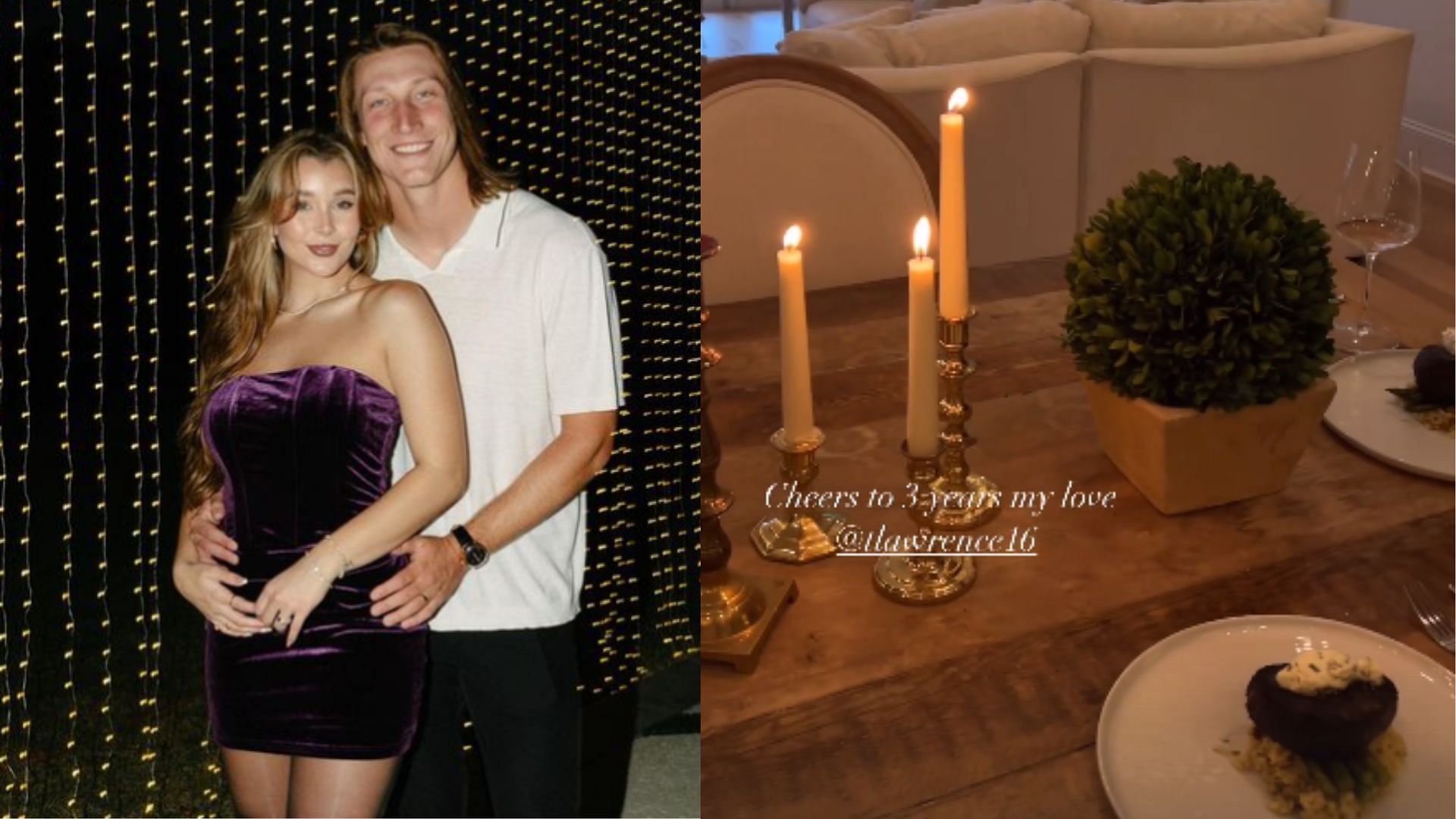 Marissa Lawrence planned a surprise date night at home for Trevor Lawrence ahead of their wedding anniversary.