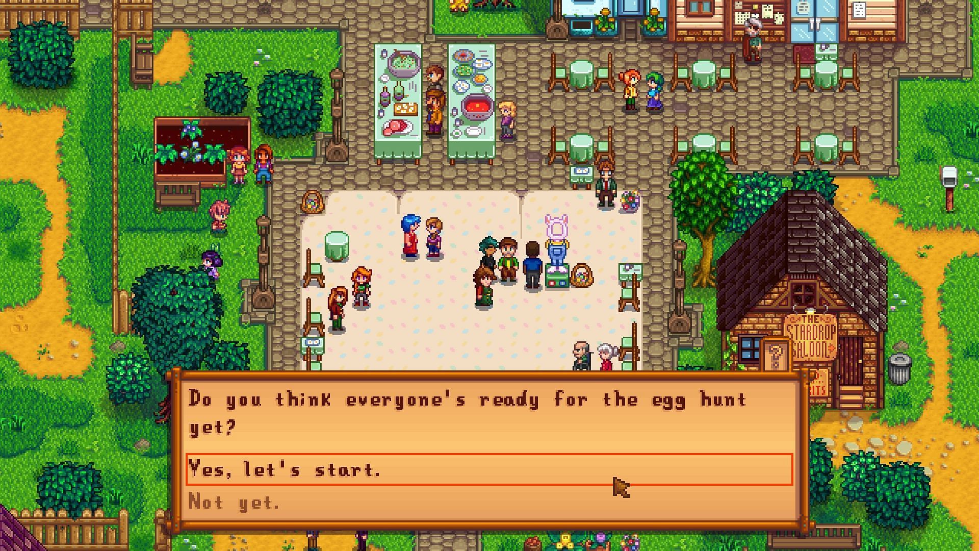 Search for hidden eggs throughout the village. (Image via ConcernedApe)
