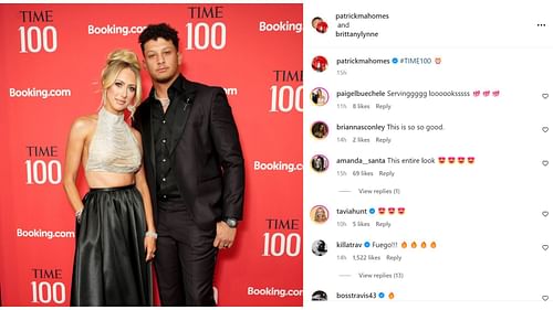 Patrick Mahomes and wife Brittany at the Time 100 Gala (From:@brittanylynne IG)