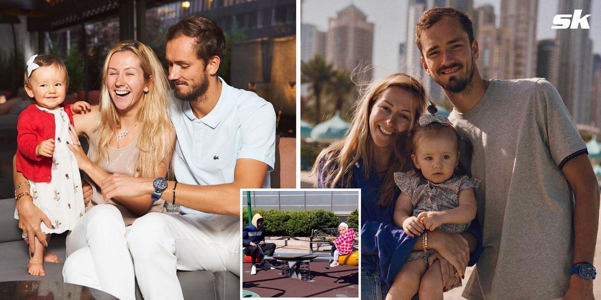 Daniil Medvedev enjoys playground outing with his wife Daria and daughter Alisa
