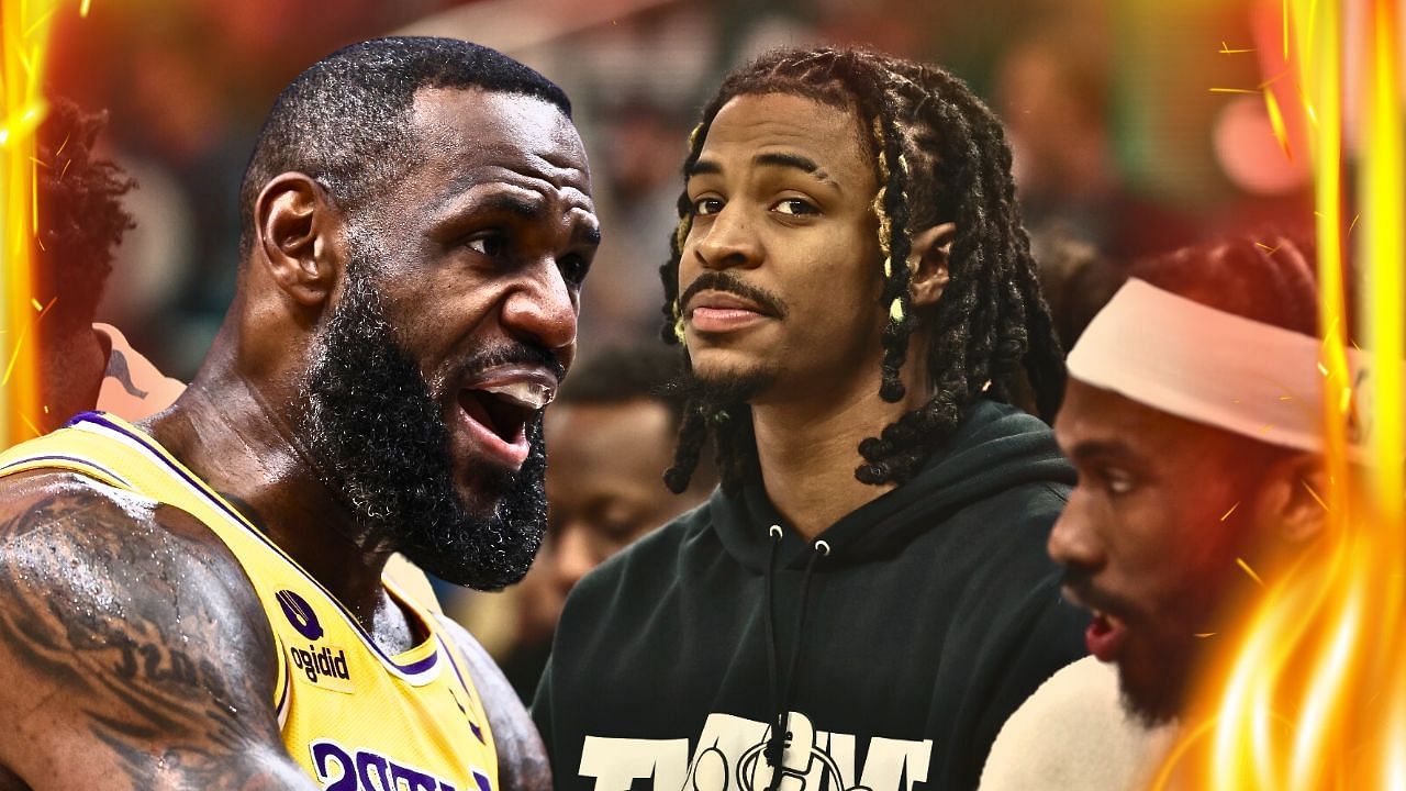 Ja Morant pushes LeBron James after Lakers star gets up in his face following emphatic windmill dunk 