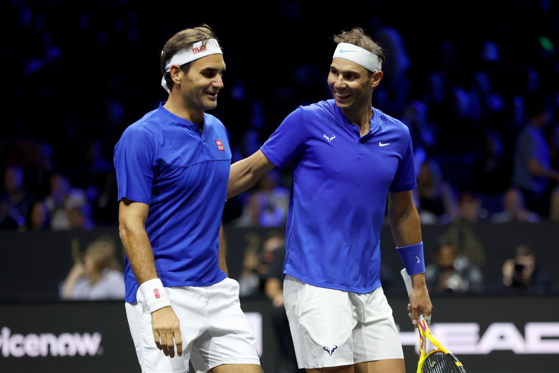 Roger Federer (left) and Rafael Nadal