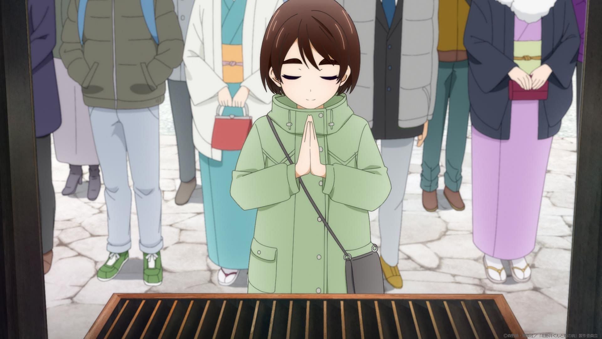 Hinase prays at the Shrine (Image via East Fish Studios)