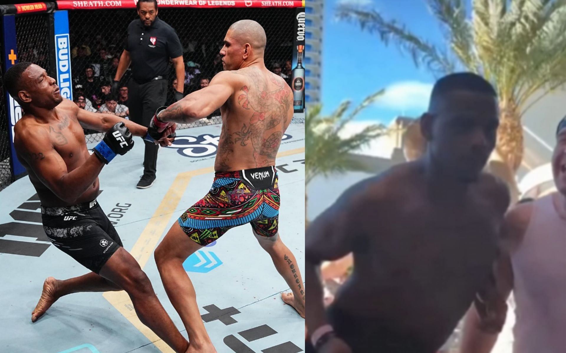 Fans react to Jamahal Hill dancing following UFC 300 knockout loss to Alex Pereira [Images courtesy of @ufc &amp; @crashmma]