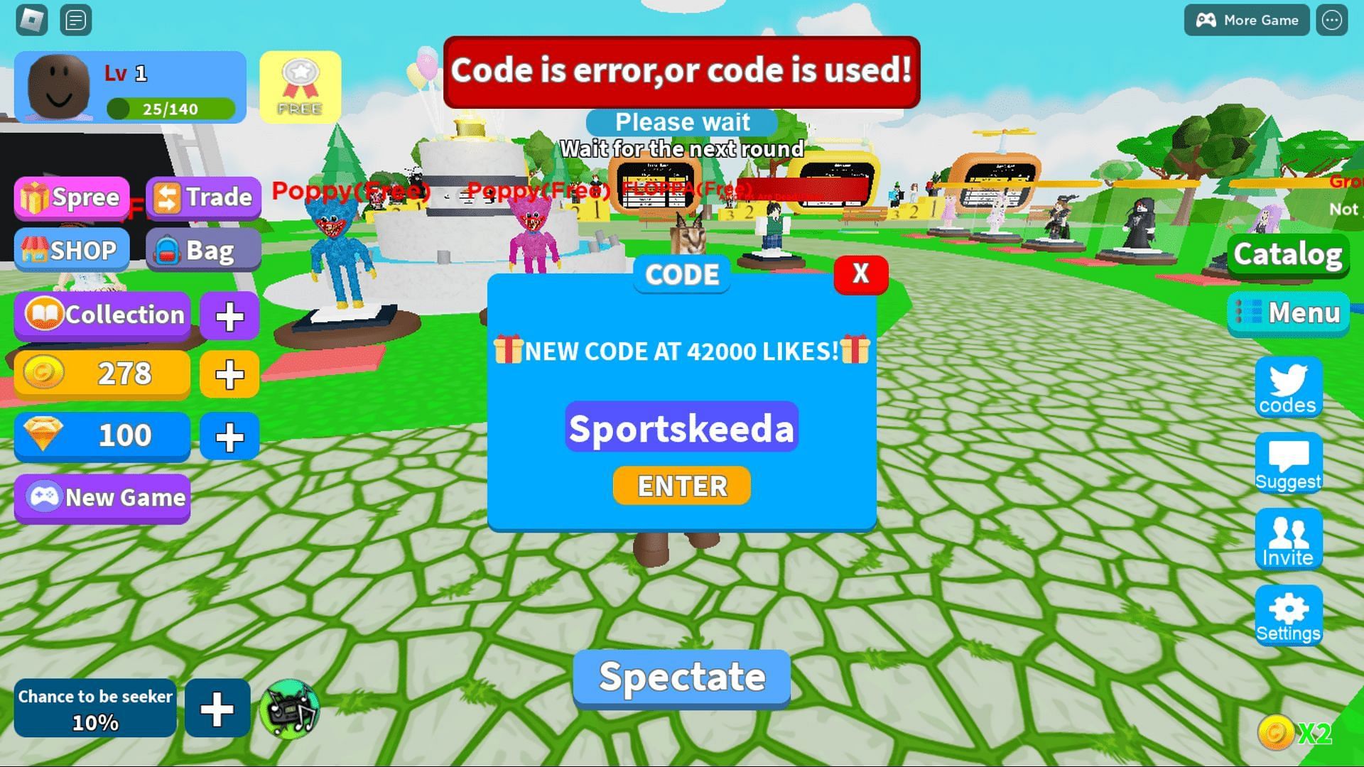 Troubleshoot codes in Hide and Seek Transform with ease (Image via Roblox)