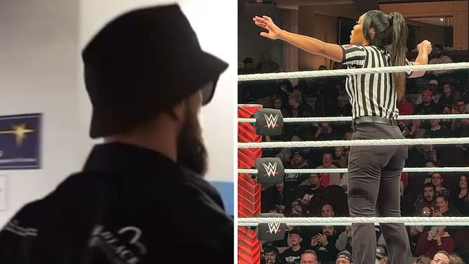 WWE referee visibly scared after accidentally dropping unconscious star out of the ring at live event