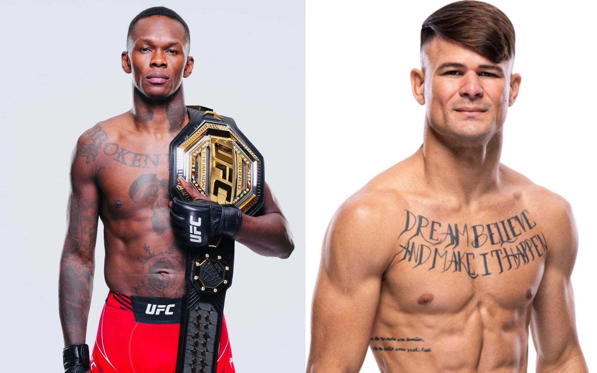 Israel Adesanya, Diego Lopes (Image Courtesy - @stylebender on X/Twitter, UFC.com)