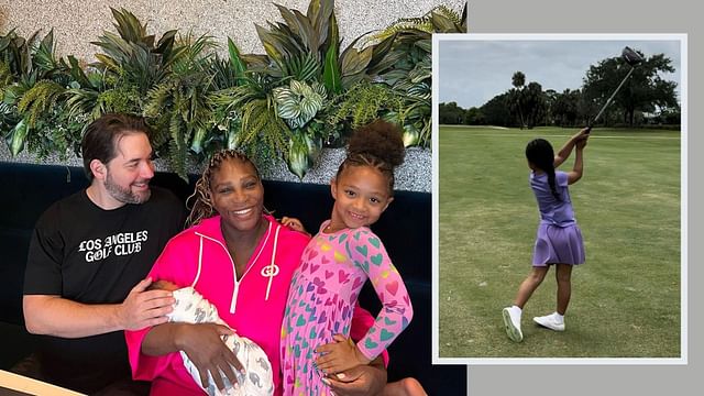In my Golf Girl Era" - Serena Williams' daughter Olympia devotedly practices her golf swings; father Alexis Ohanian reacts