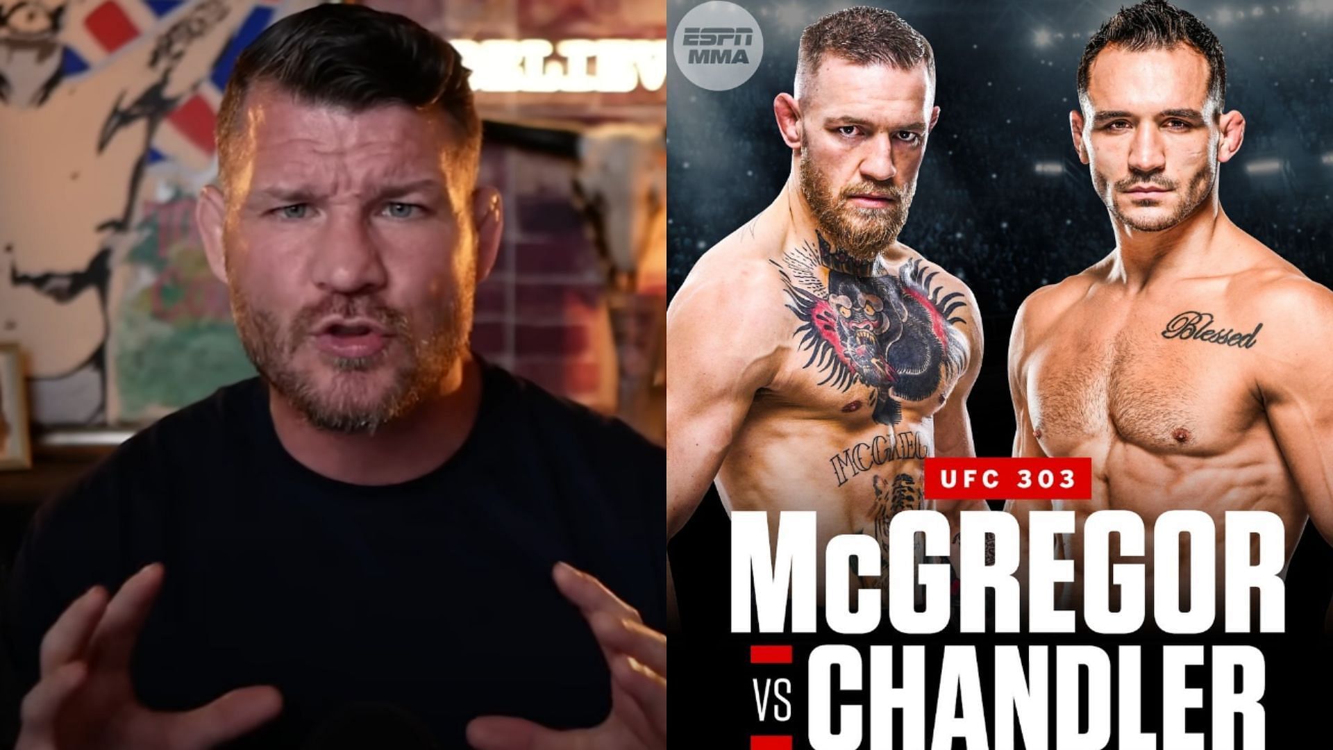 Michael Bisping (left) warns Michael Chandler (right) not to underestimate Conor McGregor [Images courtesy of @mikechandlermma on Instagram &amp; Michael Bisping on YouTube]