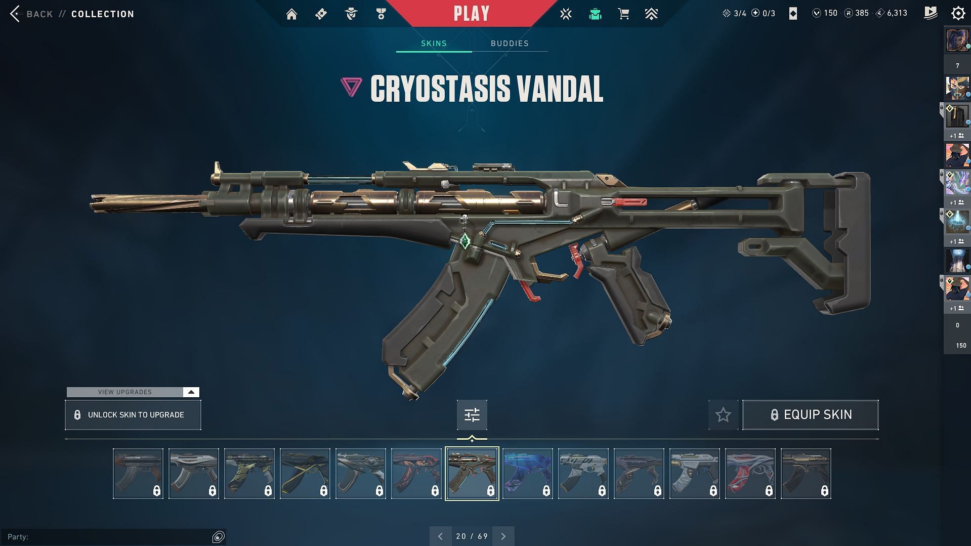 Cryostasis Vandal, one of the premium Vandal skins available in-game (Image via Riot Games)