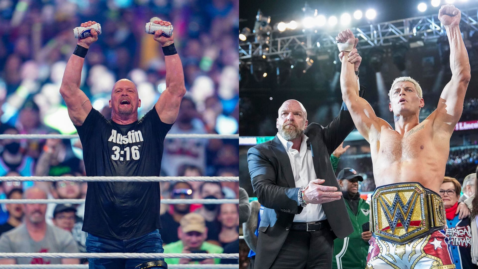 Stone Cold and Cody Rhodes at WrestleMania 38 and 40, respectively!