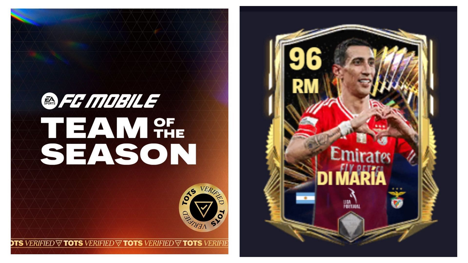 FC Mobile Angel Di Maria TOTS Exchange Card