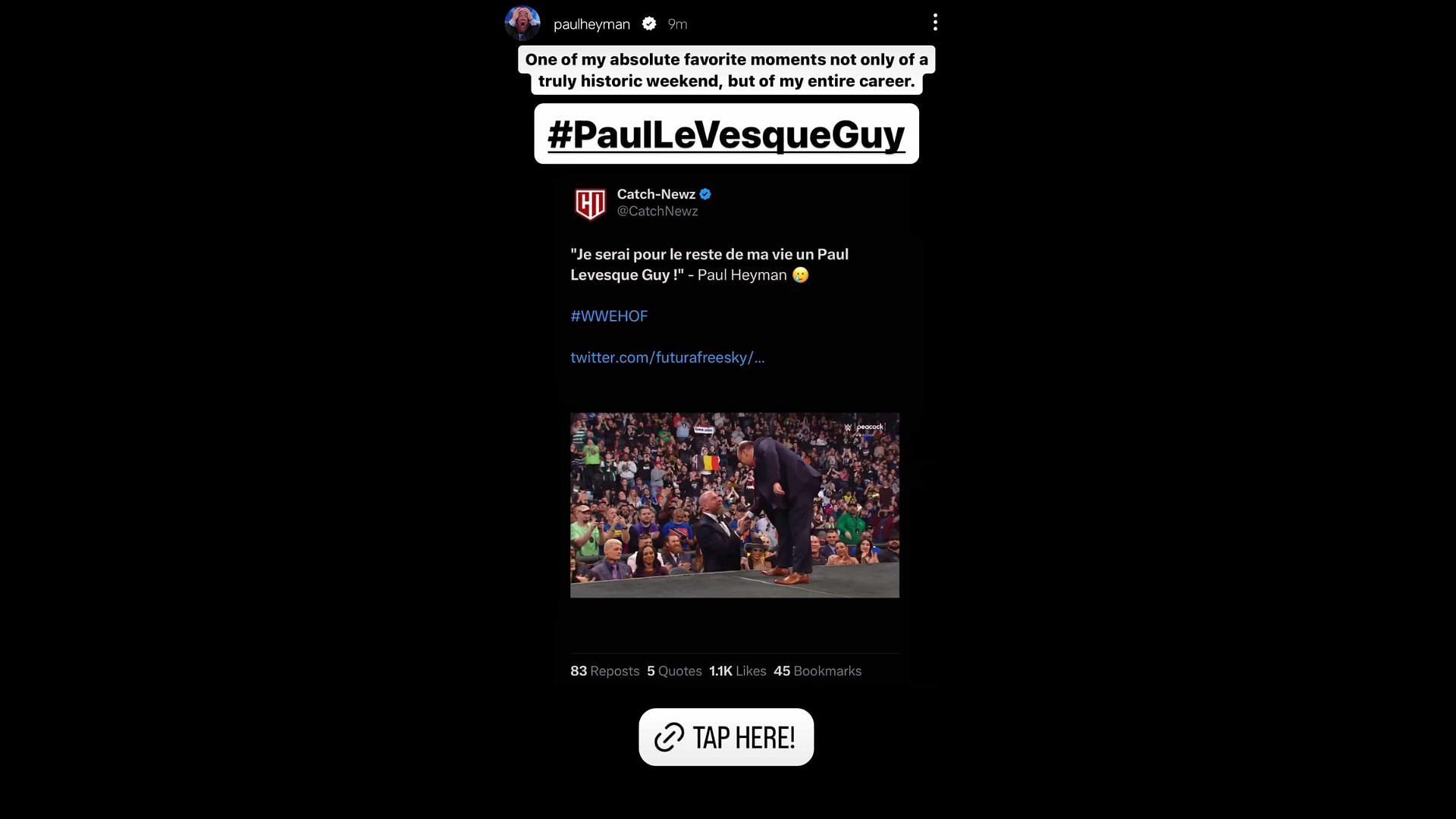 Screenshot of Paul Heyman&#039;s Instagram story