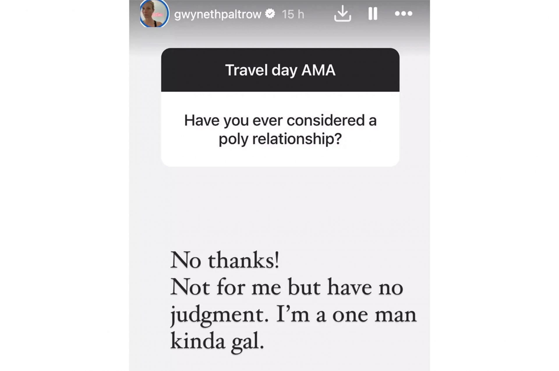 Gwyneth Paltrow&#039;s Instagram Ask Me Anything (Image sourced from Instagram @gwynethpaltrow)