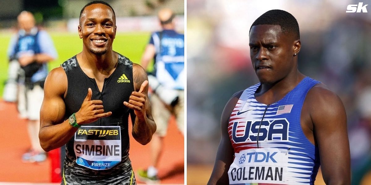 Akani Simbine beat Christian Coleman to win the 100m event in Shanghai 