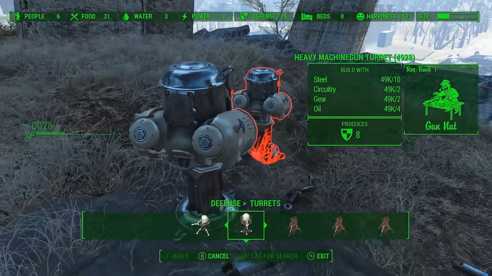 Setting up turrets is crucial for the Grey Garden settlement. (Image via Bethesda || YouTube/VinylicPumaGaming)